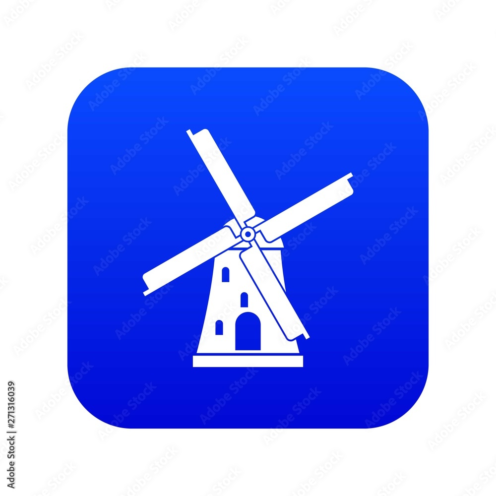 Ancient windmill icon digital blue for any design isolated on white vector illustration Ancient windmill icon digital blue for any design isolated on white vector illustration