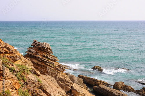 Calas de Roche. Beautiful seascape with cliffs near Conil de la Frontera. Cádiz, Spain