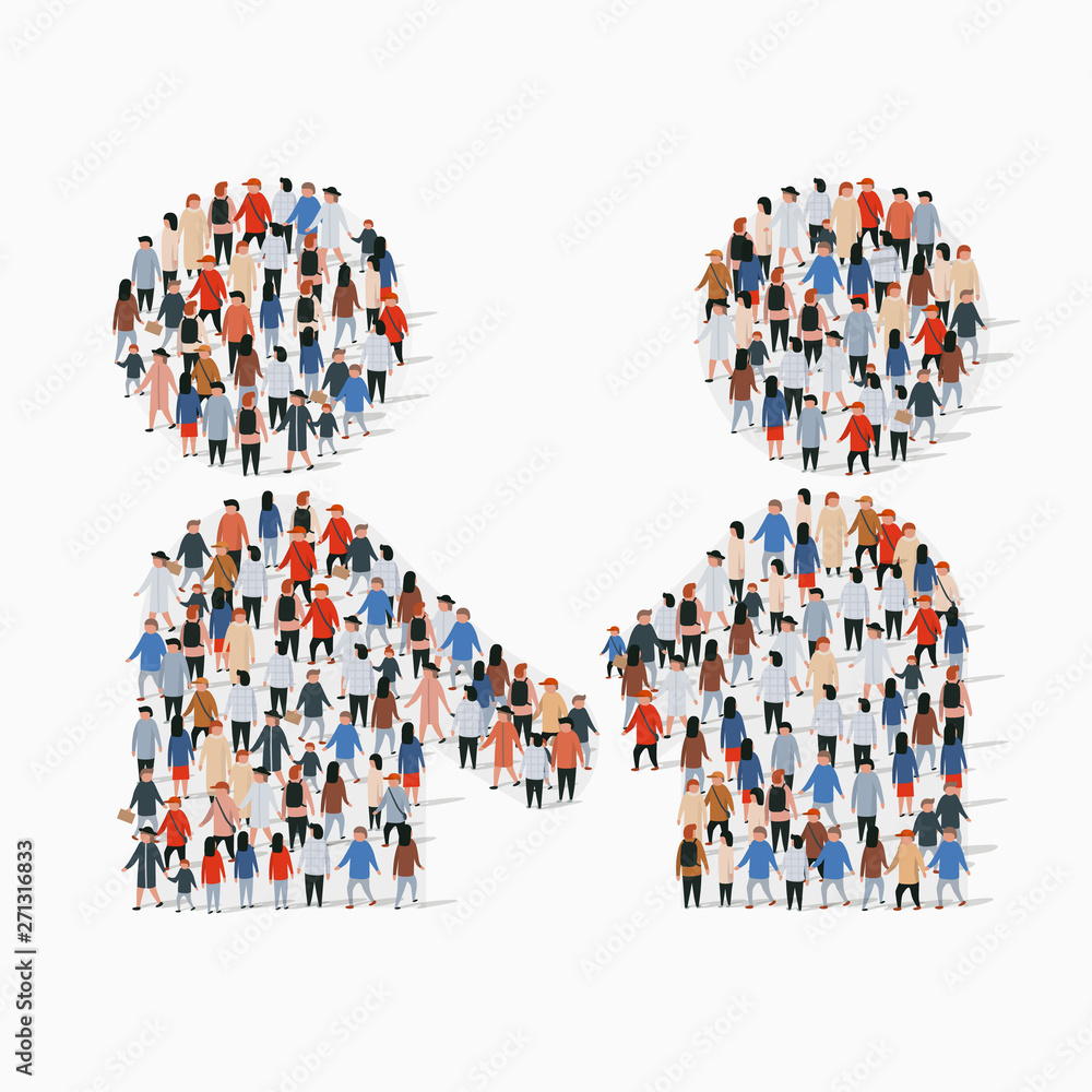 Big group of people in form of handshake symbol. Big group of people in form of handshake symbol.