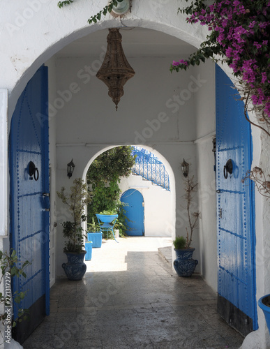 tradition mediterranean blue wooden door © Евгений Кожевников