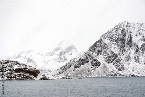 Winter landscape in Lofoten Archipelago, Norway, Europe