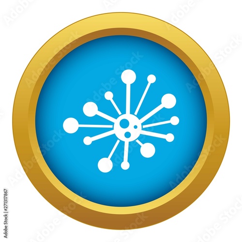 Round bacteria icon blue vector isolated on white background for any design