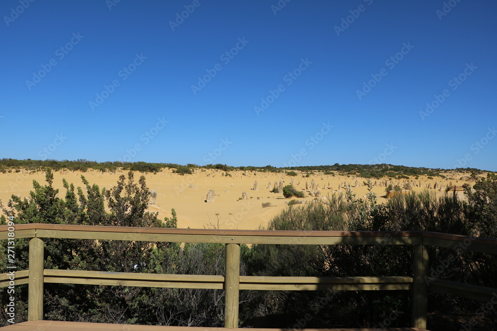 Lookout at Pinnacles Desert in Western Australia Lookout at Pinnacles Desert in Western Australia