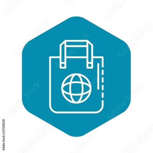 Eco bag icon. Outline eco bag vector icon for web design isolated on white background