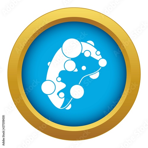 Cell virus icon blue vector isolated on white background for any design
