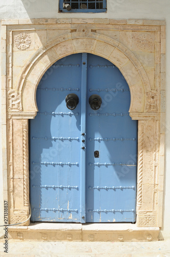 tradition mediterranean blue wooden door
