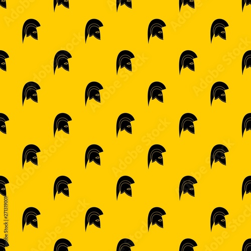 Roman helmet pattern seamless vector repeat geometric yellow for any design