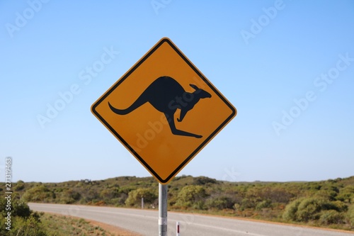 Kangaroo Traffic Sign in Australia