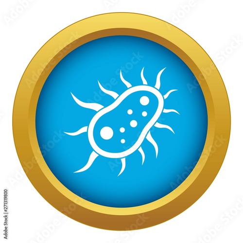 Bacteria centipede icon blue vector isolated on white background for any design