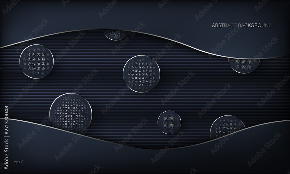 Abstract background of dark color, balls with metal inserts, lines and shadows. Vector illustration. Abstract background of dark color, balls with metal inserts, lines and shadows. Vector illustration.