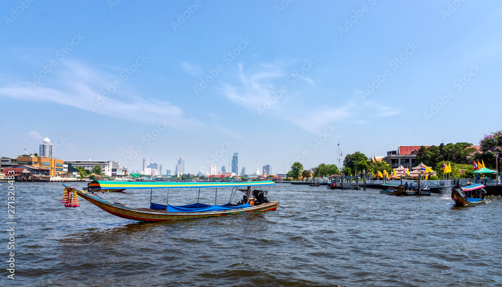 Bangkok skyline, view from Chao Phraya River