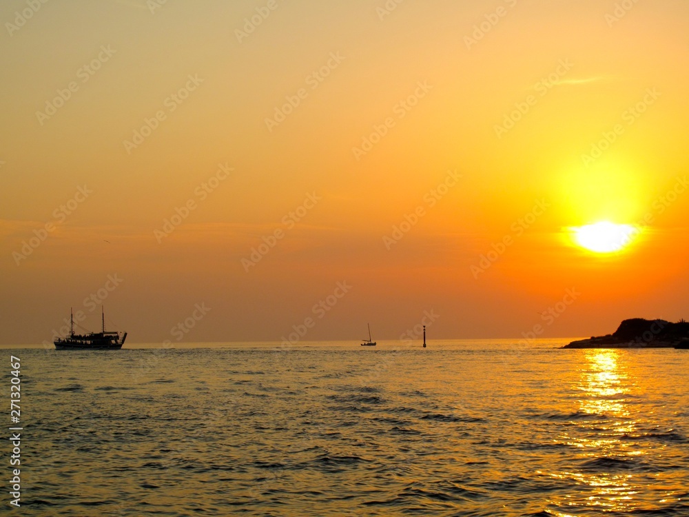 Turkey sunset boat