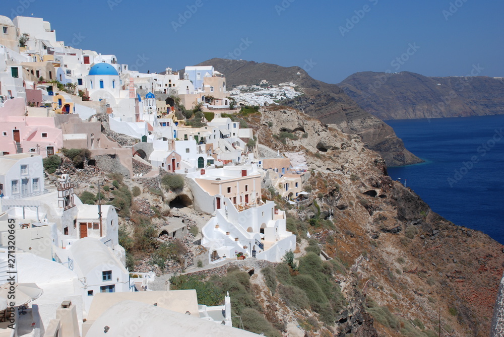 The spectacular view from Oia village at Santorini Island