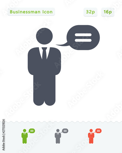 Businessman & Chat Bubble - Sticker Icons