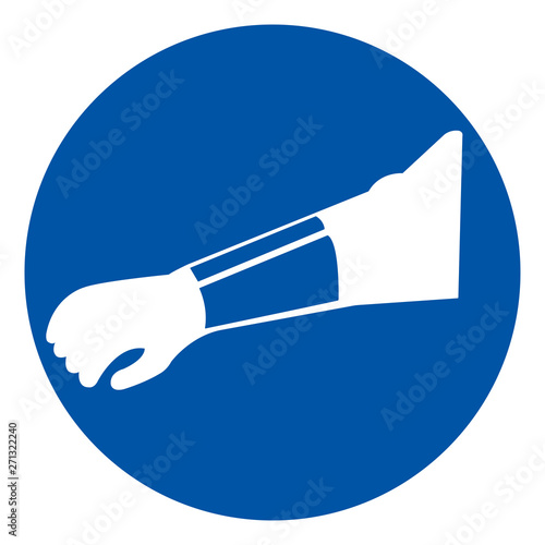 Wear Arm Protection Symbol Sign ,Vector Illustration, Isolate On White Background Label. EPS10