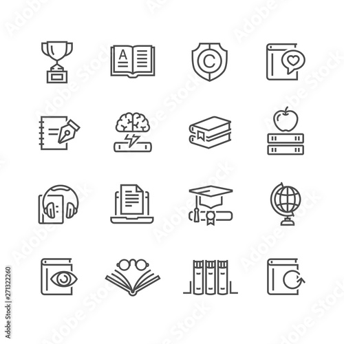 Vector illustration of education icons set