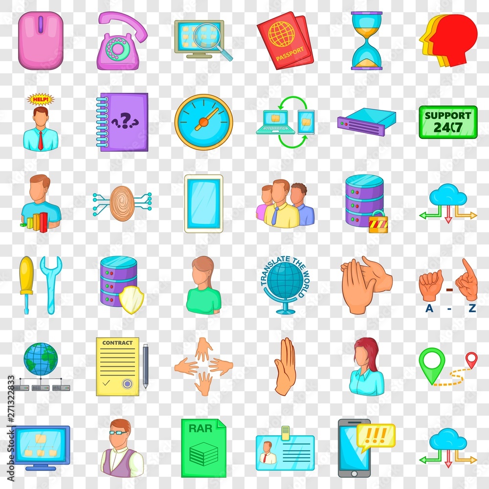 Message icons set. Cartoon style of 36 message vector icons for web for any design Message icons set. Cartoon style of 36 message vector icons for web for any design