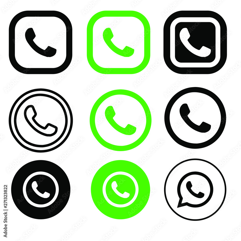 Phone vector icon set. Call icon vector illustration.