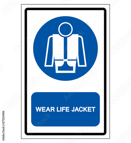 Wear Life Jacket Symbol Sign, Vector Illustration, Isolate On White Background Label .EPS10
