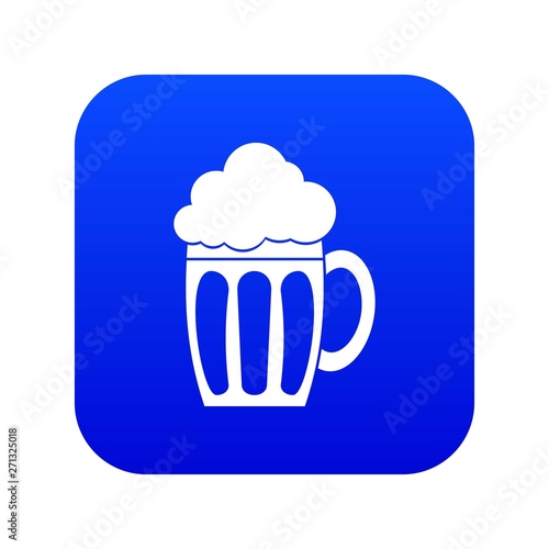 Beer icon digital blue for any design isolated on white vector illustration