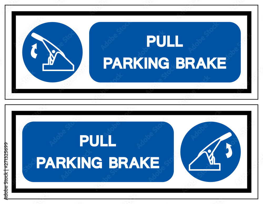 Pull Parking Brake Symbol Sign, Vector Illustration, Isolate On White