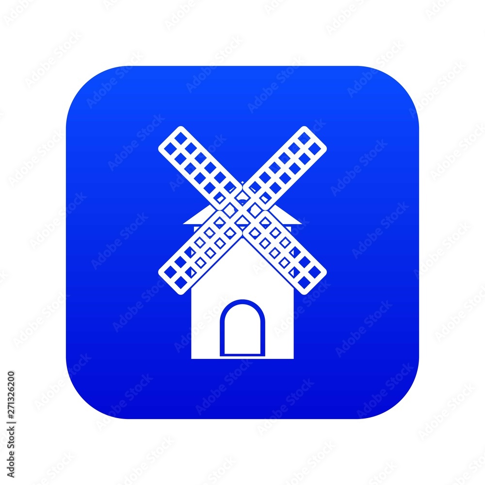Mill icon digital blue for any design isolated on white vector illustration Mill icon digital blue for any design isolated on white vector illustration