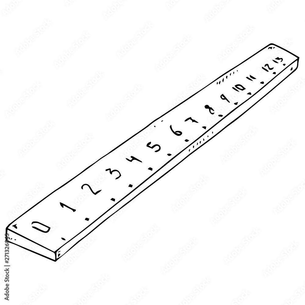 Ruler for geometry icon. Vector illustration of a ruler. Hand
