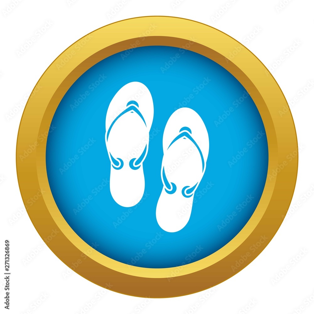 Flip flop sandals icon blue vector isolated on white background for any design Flip flop sandals icon blue vector isolated on white background for any design