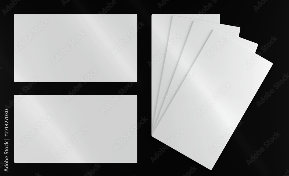 3d render illustration of visit card mockup on a black background