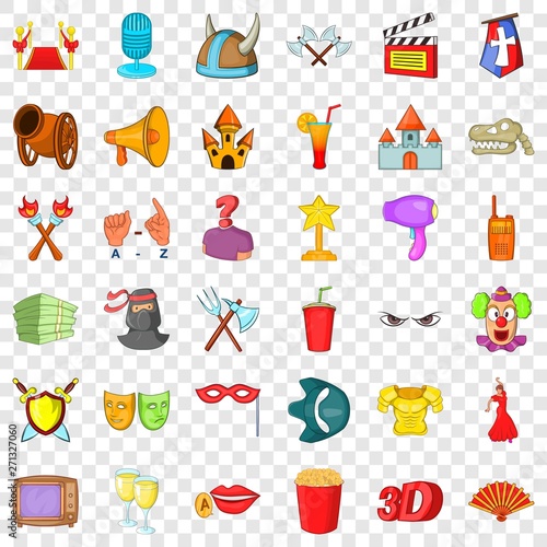 Culture icons set. Cartoon style of 36 culture vector icons for web for any design