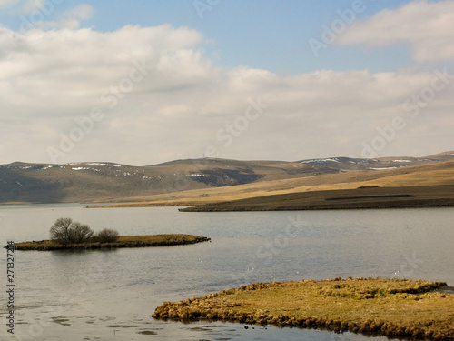 Paravani lake in Javakheti.Georgia   Samtskhe-Javakheti Landscape - Georgia  Caucasus.- Image