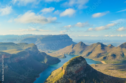 Beautiful and panoramic Blyde river canyon and Three Rondawels i photo