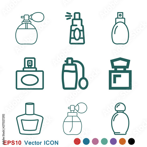 Perfume icon vector sign symbol for design