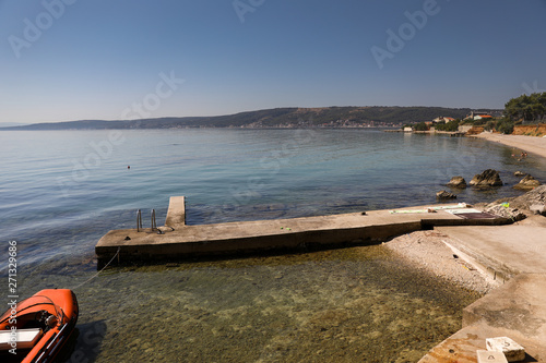 Picturesque coast of Adriatic sea in the summer not far from Split