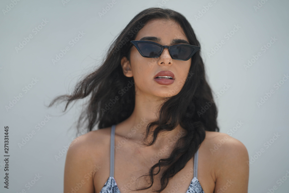 Beautiful Model In Sunglasses and Grey Bikini Beautiful Model In Sunglasses and Grey Bikini