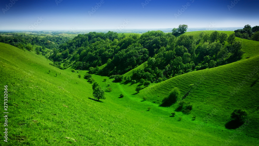 green hills and blye sky 