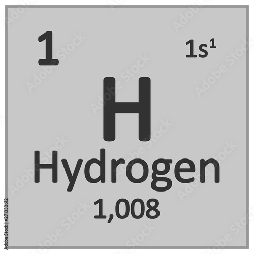 Periodic table element hydrogen icon.