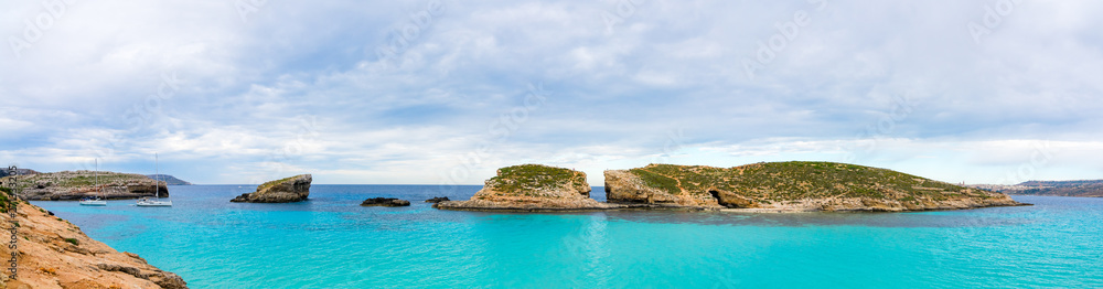 Naklejka premium The Blue Lagoon on Comino Island. Malta Gozo
