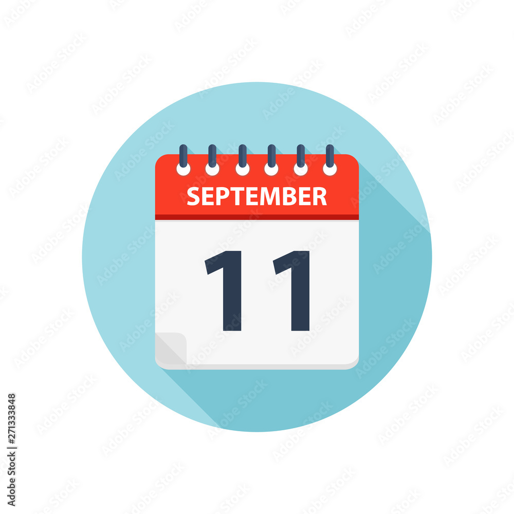 September 11 - Calendar Icon - Round Calendar design template September 11 - Calendar Icon - Round Calendar design template