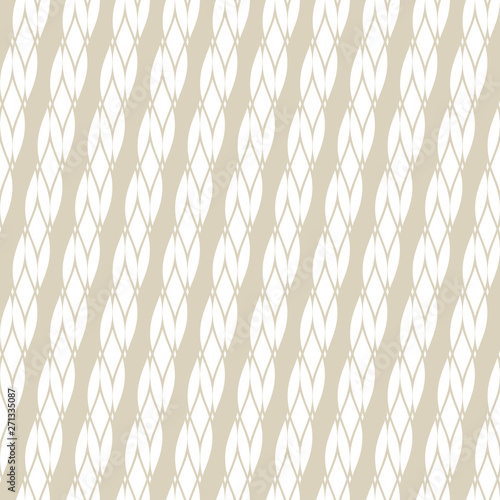 Vector diagonal ropes seamless pattern. Subtle white beige geometric texture