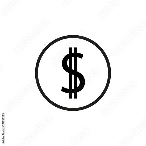 dollar sign. flat vector icon