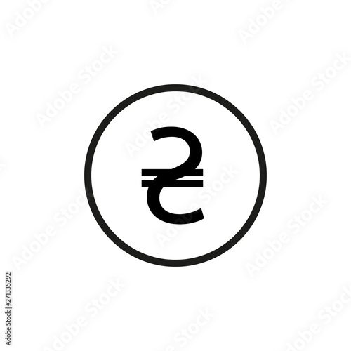 Hryvnia icon in a flat desi...