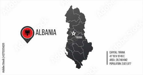 Albania map High detailed i...