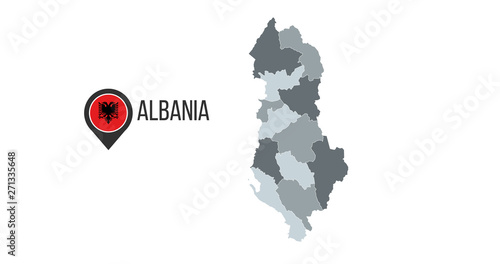 Albania map High detailed i...
