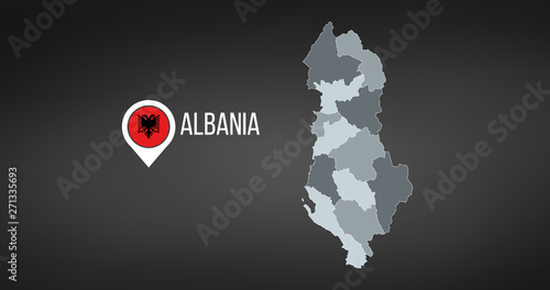 Albania map High detailed i...