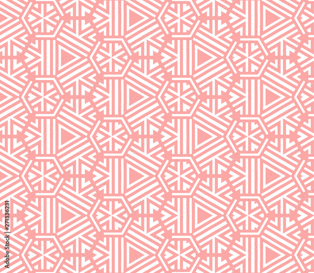 Pink and white pattern with geometric simple design, texture for girl