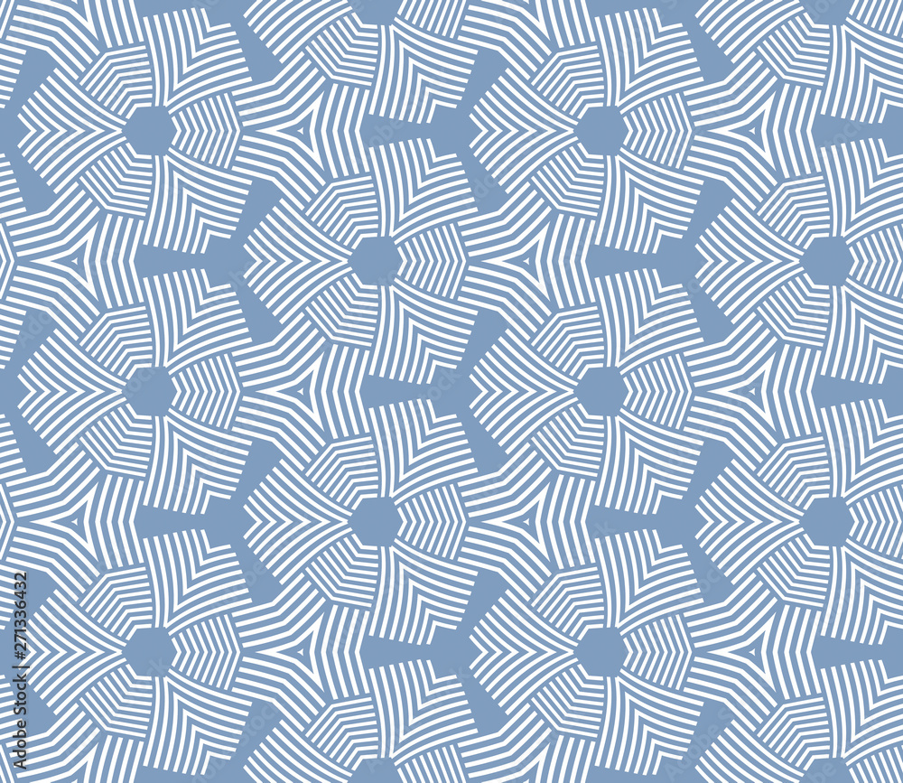 Blue and white pattern with geometric ornament