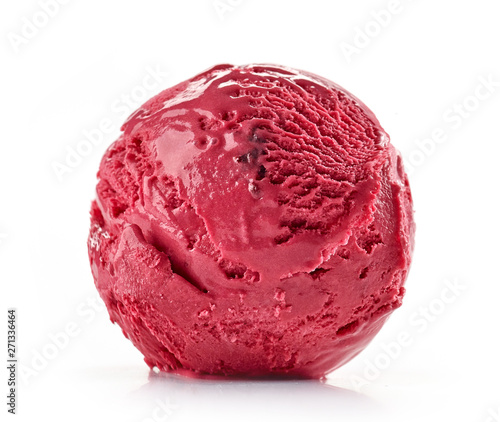 cherry ice cream on white background