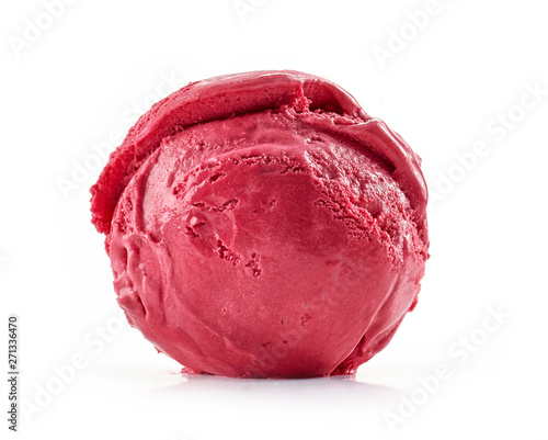 Tableau sur toile cherry ice cream on white background