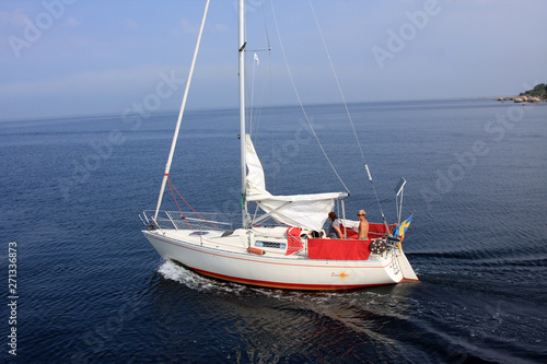 Sailing boat, Island of Hanö, Hanö harbor, Hällevig, Sölvesborg, Blekinge Län, Sweden photo